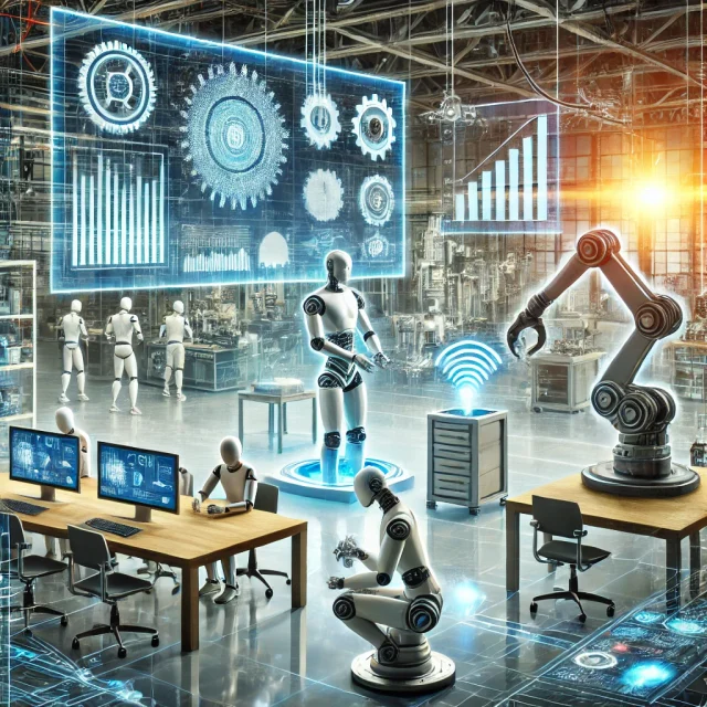 AI and robots illustration